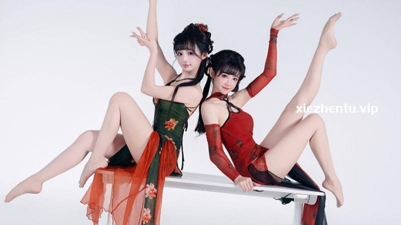 B站UP主#紫颜-小仙紫#晓丹小仙女儿 双倍旗袍舞蹈4K版全网惊呼