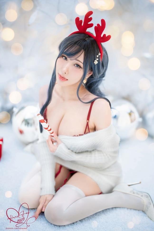 雨波_HaneAme -NO.299 Original 2023 White Christmas Moose Onesan(麋鹿姐姐)[38P-205M]